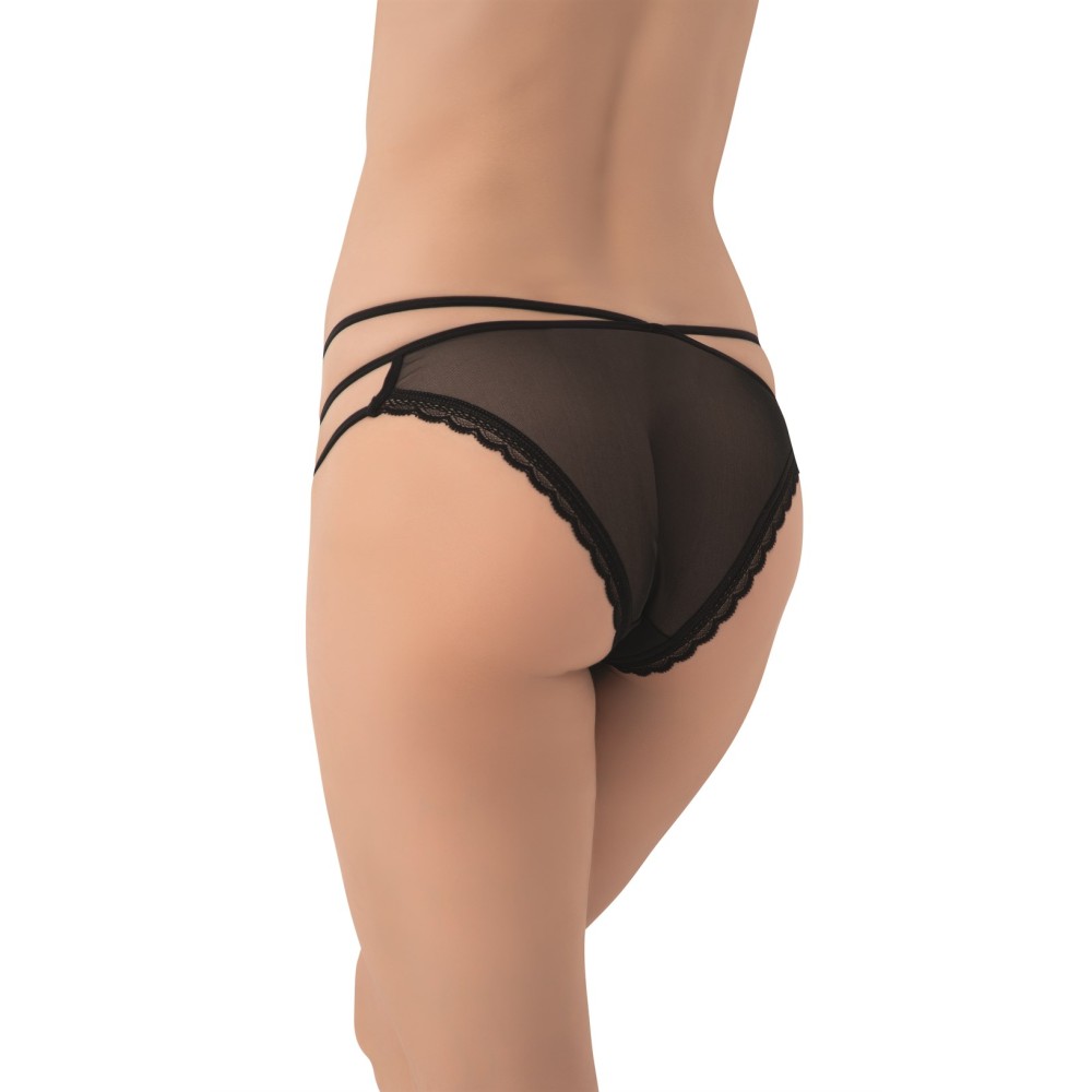 Γυναικείο εσώρουχο bikini με λεπτά λουράκια και δαντέλα μαύρο 2 τεμ Γυναικείο εσώρουχο bikini με λεπτά λουράκια και δαντέλα μαύρο 2 τεμ